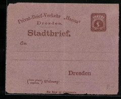 AK Dresden, Privat-Brief-Verkehr Hansa, Stadtbrief, Private Stadtpost  - Briefmarken (Abbildungen)