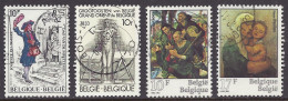 Belgium 1982 - Postman 17th Cent. Petite Poste De Paris, Adoration Of The Shepherds Motherhood, Masonic Lodge - Lot Used - Gebruikt