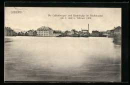 AK Coburg, Die Callenberger- Und Raststrasse Im Hochwasser 1909  - Overstromingen