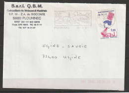 LETTRE TP YT 2444 1,90 OBL.MEC.10-1 1987, 56 PLOUHINEC - Storia Postale