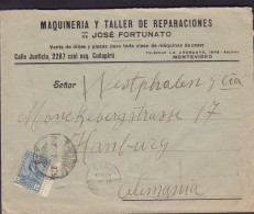 Uruguay MAQUINERIA Y TALLER DE REPARACIONES, MONTEVIDEO 1925 HAMBURG Germany Bird Vogel Oiseau - Uruguay