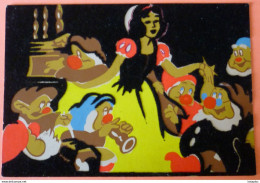 CARTE RELIEF VELOURS BLANCHE NEIGE & 7 NAINS DISNEY - SCAN RECTO/VERSO - Comicfiguren