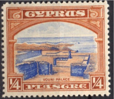 CYPRUS/1934/MNH/SC#125/ RUINS OF VOUNI PALACE / 1/4p YELLOW BROWN & ULTRA - Cyprus (...-1960)