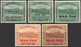 DOMINICA/1916-8/MH/SC#MR1-MR5/ WAR TAX STAMPS/ FULL SET - Dominica (...-1978)