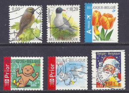Belgium 2005 - Birds Cirl Bunting, Mediterranean Gull, Bird Of A Boy Marriage Pigeons Tulip Darwin, Christmas - Lot Used - Oblitérés