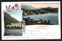 AK Lugano-Paradiso, Pension Villa Carmen & Riviera, Deutsches Haus  - Riviera