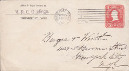 United States Postal Stationery Ganzsache TWO CENTS Washington BRIDGEPORT Conn. 1903 NEW YORK (Arr.) (2 Scans) - 1901-20