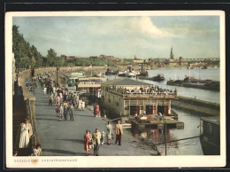 AK Düsseldorf, Belebte Szene An Der Rheinpromenade  - Duesseldorf