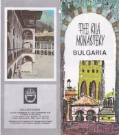 Bulgaria The Rila Monastery - Vintage Unfolding Balkantourist Brochure In English - 10 Pages 21.5x9.5 Cm - Dépliants Turistici