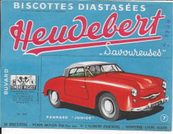 Buvard Annees  50's NEUF   Biscottes HEUDEBERT MICKEY AUTOMOBILE  7 PANHARD JUNIOR - Zwieback