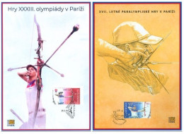 Slovakia 2024 Olympic Games Paris Olympics Set Of 2 Maxicards - FDC