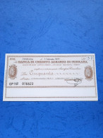 Banca Di Credito Agrario Ferrara-7.2.1977 - Unc - [10] Checks And Mini-checks