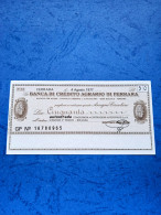 Banca Di Credito Agrario Ferrara-4.8.1977 - Unc - [10] Checks And Mini-checks