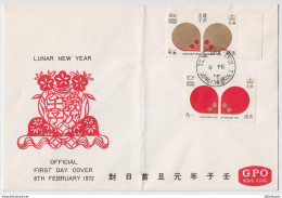 HONG KONG 1972 - Chinese New Year - Year Of The Rat FDC - FDC