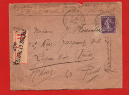 (RECTO / VERSO) DEVANT D' ENVELOPPE RECOMMANDEE  AVEC CACHET TRESOR ET POSTES 18/03/1915 - SECTEUR POSTAL N° 508 - Briefe U. Dokumente