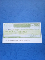 Banca Cattolica Del Veneto-100 Lire-14.12.1976-unc - [10] Checks And Mini-checks