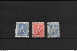 GRECE 1911 Yvert 189-190 + 192 Oblitéré Cote : 9,50 Euros - Used Stamps