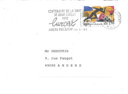 TIMBRE N° 2745 -    OLYMPIQUE -  TARIF DU 19 8 91 / 9 7 92   --  SEUL SUR LETTRE  -  1992 - Tariffe Postali