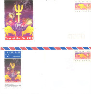 AUSTRALIA  -  MNH/*** 2 PREPAID ENVELOPE - YEAR OF THE OX 1997 - Lot 10913 - Enteros Postales