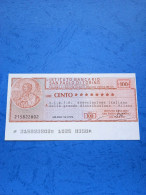 Istituto Bancario San Paolo Di Torino-100 Lire-14.1.1976-unc - [10] Checks And Mini-checks