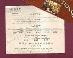 270624 - Carte De Visite PAUL RUF & Cie NANTES - Soies De Chine Hankow Tampico Crin Tarifs - Cartoncini Da Visita