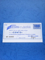 Banca Industriale Gallaratese-100 Lire-14.3.1977-unc - [10] Checks And Mini-checks