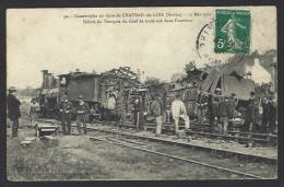 CPA Sarthe 72 Chateau Du Loir Catastrophe Accident De Chemin De Fer Train Gare Station Circulé - Chateau Du Loir