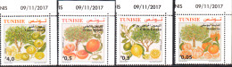 2017- Tunisie - Espèces D'Agrumes De Tunisie - Série Complète - Coin Daté -  4V - MNH***** - Agriculture