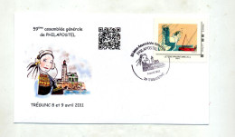 Lettre Cachet Tregunc Assemblee Philapostel Sur Timbre à Moi Tour Voilier - Storia Postale