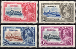 DOMINICA/1935/MH/SC#90-3/SILVER JUBILEE ISSUE / KING GEORGE V / KGV / FULL SET/ 1p W YELLOW SPOTS - Dominica (...-1978)