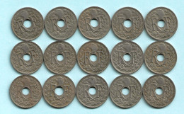 ** FRANCE - 25 Cmes LINDAUER (1920 - 1937) : Série De 15 Pièces Différentes ** - 25 Centimes