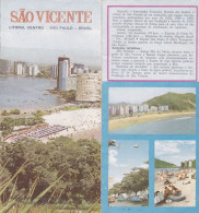 Brazil Sao Vicente - Vintage Unfolding Brochure In Portuguese - 6 Pages 21x10 Cm - Dépliants Turistici