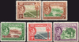 DOMINICA/1938-47/MH/SC#97-9, 103, 105/ KING GEORGE VI / KGVI / PICTORIAL / PARTIAL SET - Dominica (...-1978)