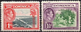 DOMINICA/1938-47/MH/SC#99-100/ KING GEORGE VI / KGVI / PICTORIAL / PARTIAL SET - Dominica (...-1978)