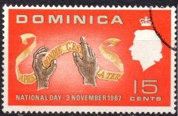 DOMINICA/1967/USED/SC#204/ QUEEN ELIZABETH II / QEII /NATL. DAY / 15c - Dominica (...-1978)