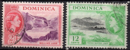 DOMINICA/1954/USED/SC#150, 152/ QUEEN ELIZABETH II / QEII /PICTORIAL / PARTIAL SET - Dominica (...-1978)