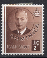 DOMINICA/1951/MH/SC#122/KING GEORGE VI / KGVI / 1/2P, BROWN - Dominica (...-1978)