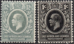 EAST AFRICA & UGANDA PROTECTORATES/1912-8/MH/SC#40, 44/ KING GEORGE V / KGV / PARTIAL SET - Herrschaften Von Ostafrika Und Uganda