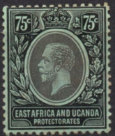 EAST AFRICA & UGANDA PROTECTORATES/1914/MH/SC#61/ KING GEORGE V / KGV / 75c BLACK & GREEN / YELLOW TONE GUM - Herrschaften Von Ostafrika Und Uganda