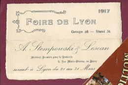 270624A - CARTE DE VISITE ANCIENNE - Foire De LYON 1917 - A STEMPOWSKI LESCAN Brosserie LE HAVRE - Cartoncini Da Visita