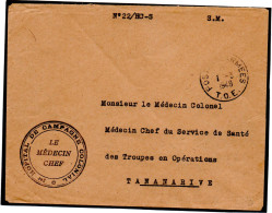 MADAGASCAR.1948. SERVICE DE SANTE."1ER HOPITAL DE CAMPAGNE COLONIAL".(INSURRECTION) - Cartas & Documentos