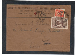 TONKIN.1938.LETTRE CROIX-ROUGE"SSBM-CRF-COMITE DU TONKIN".pour La TUNISIE..... - Covers & Documents