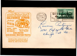 ETATS-UNIS.1949."California Zephyr Vista-Dome Cars".GIVE RED CROSS FUND".CROIX-ROUGE. - 1941-1950