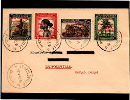 CONGO BELGE.1945. RARE SERIE CROIX-ROUGE SUR LETTRE.N°270-273 - Otros & Sin Clasificación