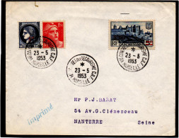 FRANCE.1953.  "VI° CONGRES SECOURISME CROIX-ROUGE FRANCAISE".Y&T: N°486.490.712. - Primo Soccorso