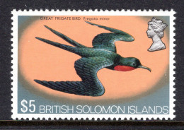 British Solomon Islands 1972-73 Fish, Birds, & Flora Pictorials - $5 Great Frigate Bird MNH (SG 233a) - Salomonseilanden (...-1978)