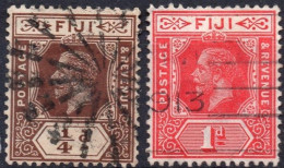 FIJI/1912-23/USED/SC#79, 81/ KING GEORGE V/ KGV/ WMK 2 / PARTIAL SET - Fiji (...-1970)