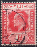 FIJI/1904-12/USED/SC#72/ KING EDWARD VII/ KEVII/ 1p CARMINE WMK 3 - Fiji (...-1970)