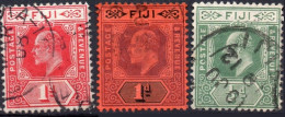 FIJI/1904-12/USED/SC#70A, 71-2/ KING EDWARD VII/ KEVII/ PARTIAL SET - Fiji (...-1970)