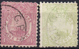 FIJI/1893-6/USED/SC#55-6/ FIJIAN CANOE/ BOATS/ PARTIAL SET - Fiji (...-1970)